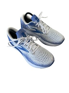 Brooks Women's Ghost 16 Running Shoes in White/Amparo Blue/Limpet Shell size 11M